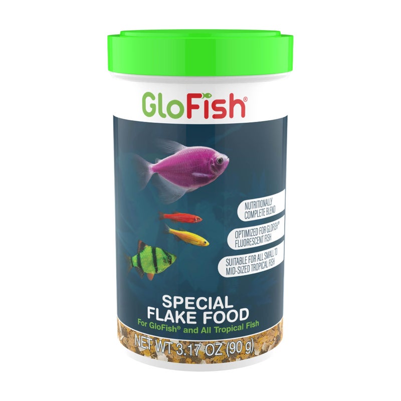 GloFish Special Flake Food for Fish, 3.17 Ounces, Treat and Small to Mid-Sized Tropical Freshwater Fish to a Nutritionally Complete Blend - Image 1